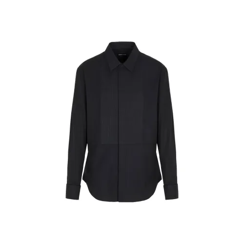 GIORGIO ARMANI Pleated Cotton Tuxedo Shirt
