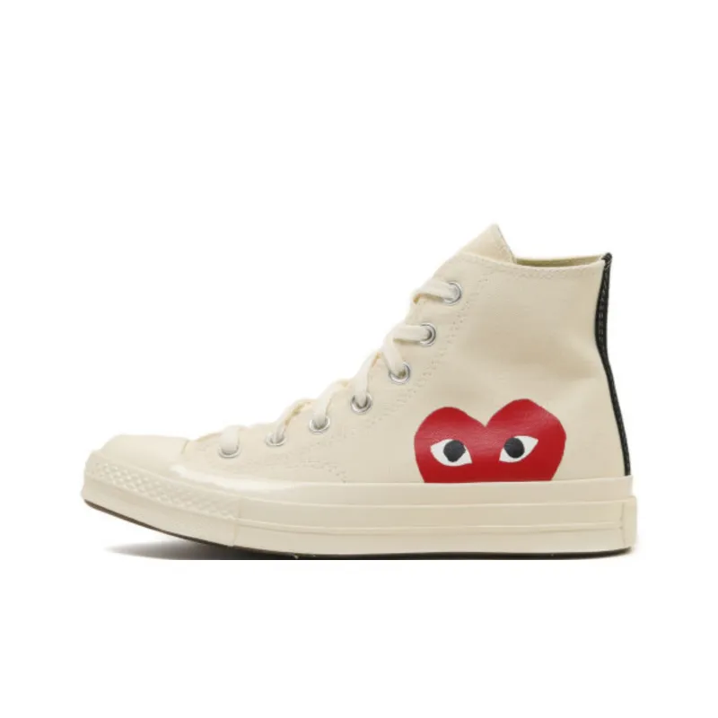 CDG Play All Star Heart Print Balance Abrasion Resistant Slip Resistant High Top Canvas Shoes Unisex-5
