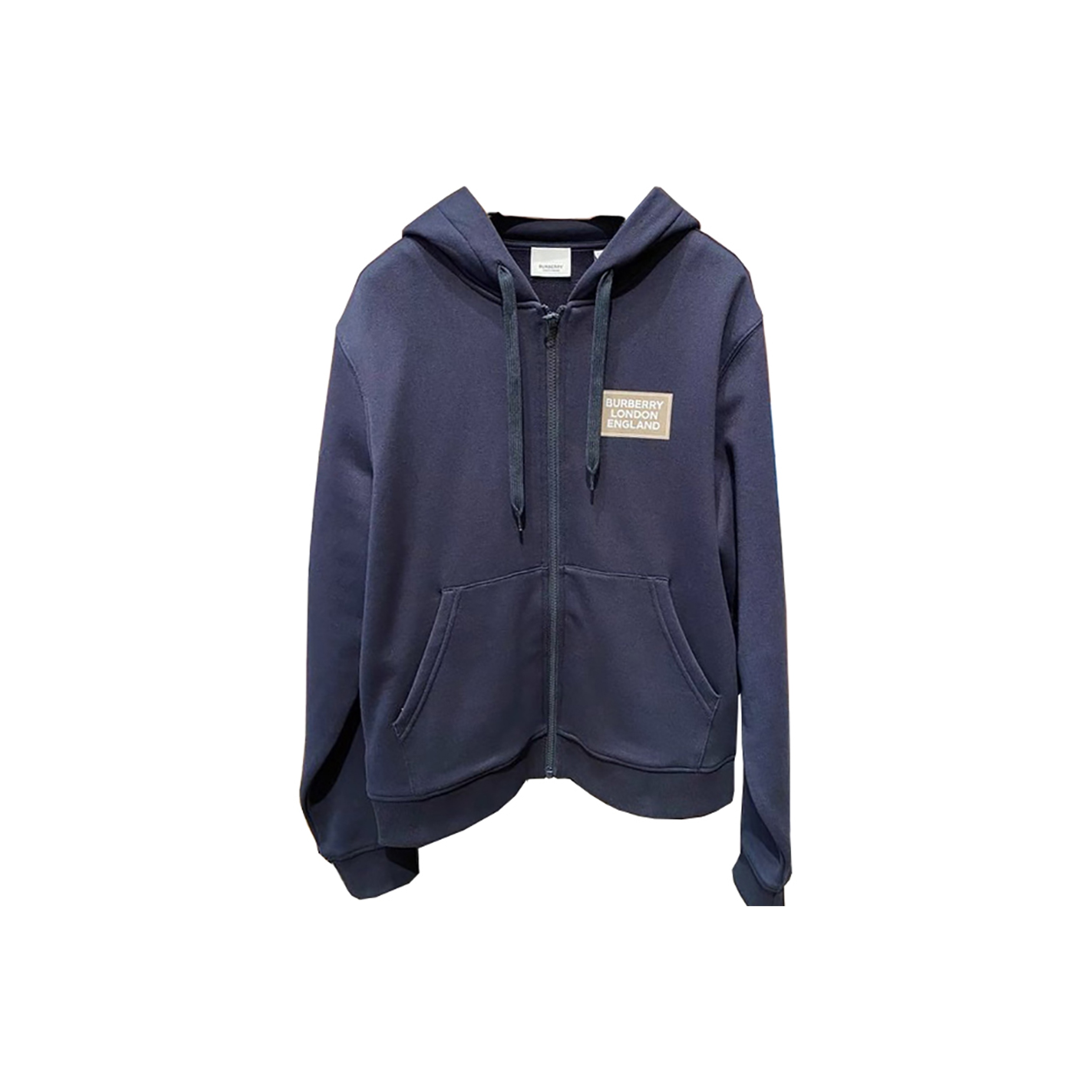 BURBERRY BLUE LABEL Zip Hoodie 38 Cotton Navy Plain E1N14