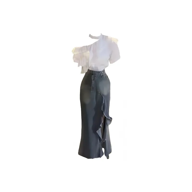 KUNZHUDAXIANG Skirt Set Women's-0