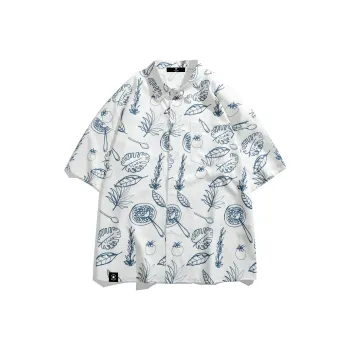 ROBINHOOD Shirt Unisex White Cartoon Leaf