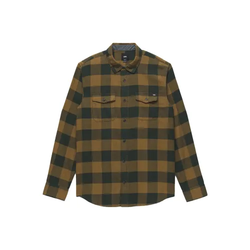 Vans Aliso Long Sleeve Buttondown Shirt Shirt Men's Dark Forest/Rabbit Color