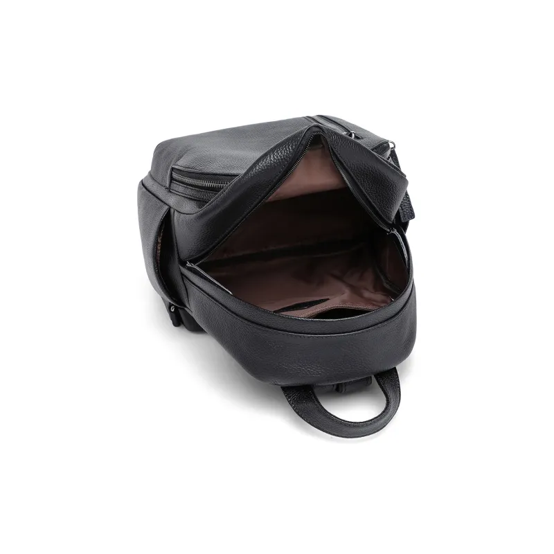 PT'SON Cow Leather Backpack Regular Women's Black-6