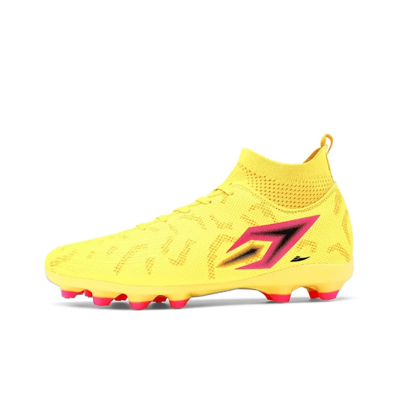 Kuding Soccer Shoes Unisex High Top Ice Blue Purple/Lemon/Cherry Blossom Pink-20