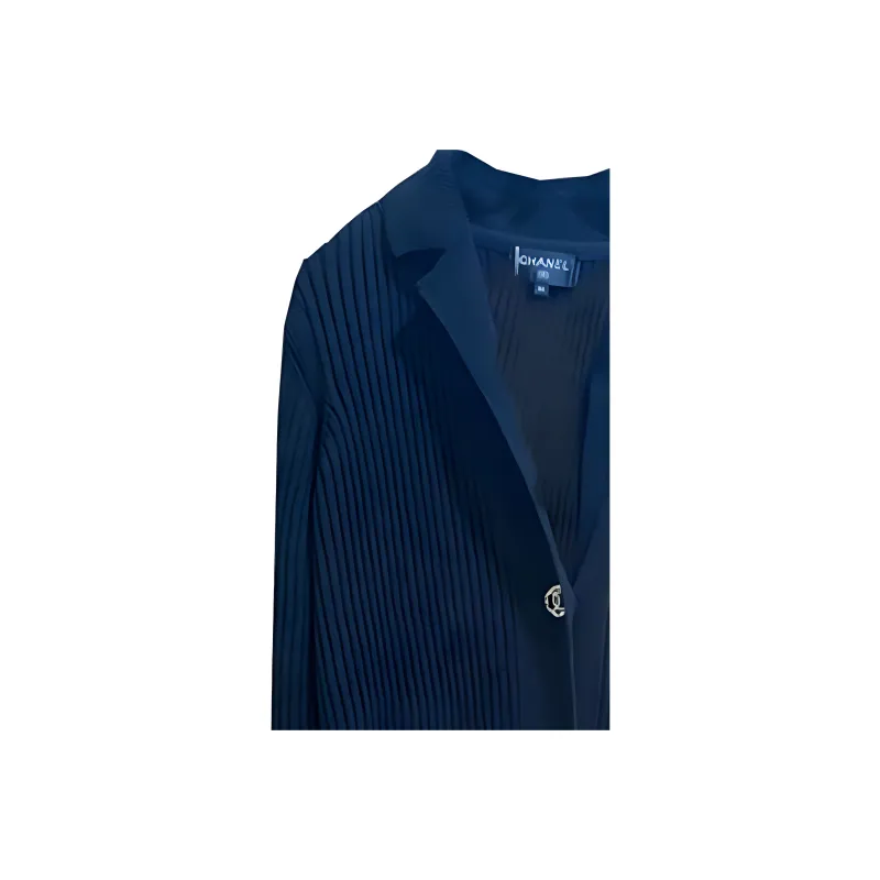 CHANEL Long-Sleeved Dresses Women's Dark Blue-2