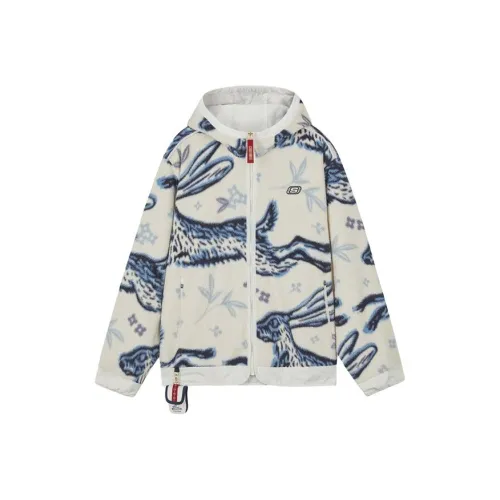 Skechers New Year Collection Sports Lifestyle Collection Velvet feel Coat Men's White Red Hare All Over Print 02 PC
