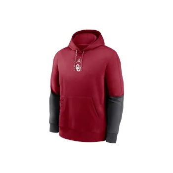 JORDAN Oklahoma Sooners Sideline Team Issue Club Men's Nike College Pullover Hoodie