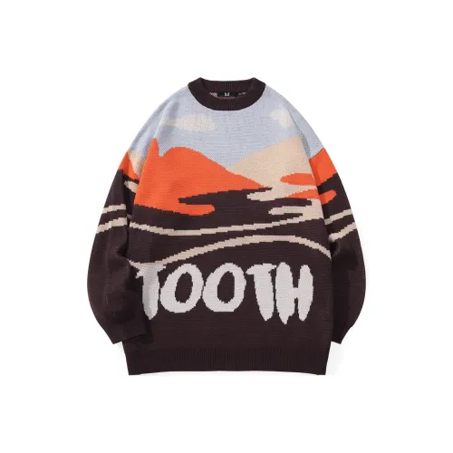 Loose Fit Sweater Unisex Blue Brown