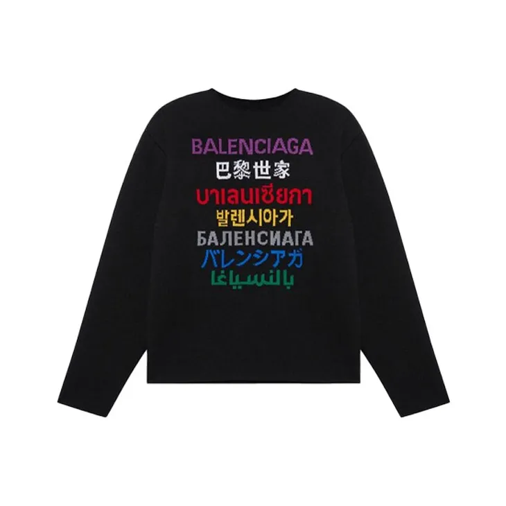 Balenciaga Knitwear Loose Fit Style Men's Black-0