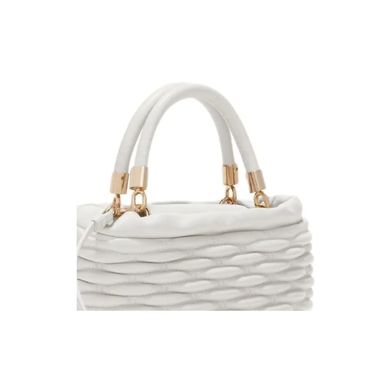 Furla Calfskin One Shoulder Handbag, Crossbody Bag Mini Women's Cotton White-3