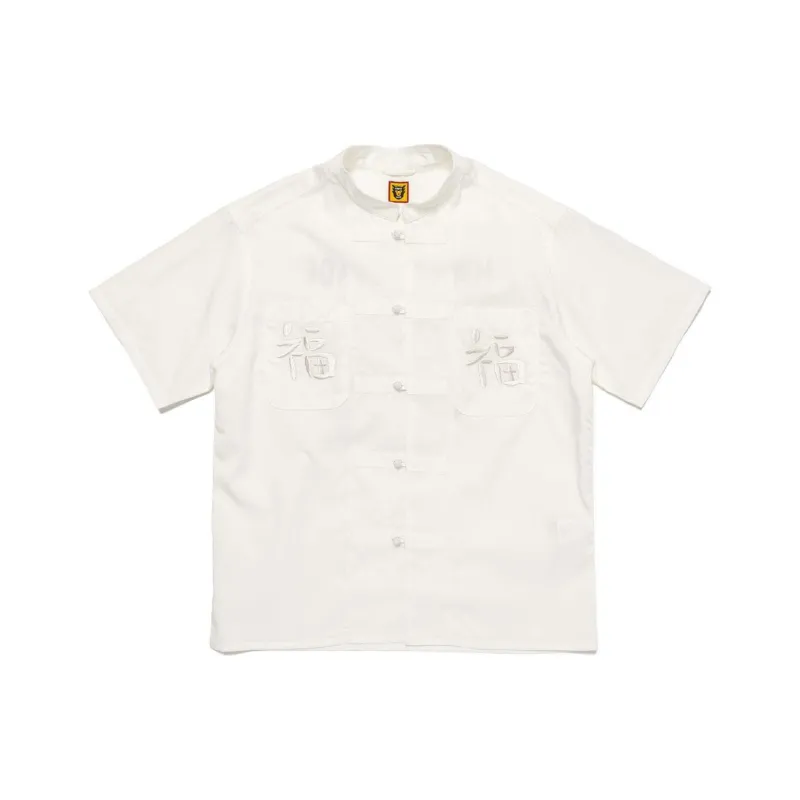 HUMAN MADE Logo-embroidered Mandarin-collar Shirt-0
