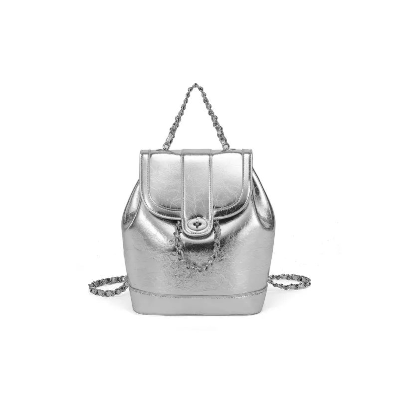 ROBERTA DI CAMERINO Synthetic Leather Backpack Women's Classic Black/Charming Silver-4