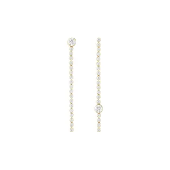 SOPHIE BILLE BRAHE Diamond 18K Gold Drop Earrings Unisex Gold