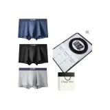 [9058 Genuine Leather Belt]Seamless Modal[Black+Light Gray+Royal Blue]3 Pack Clothing Sets