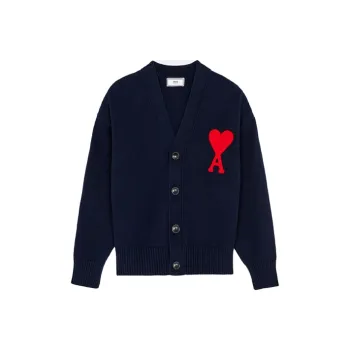 AMIPARIS Ami De Coeur Merino Wool Oversize Cardigan