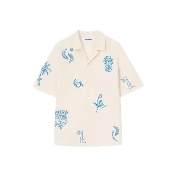 NANUSHKA Bodil Embroidered Short sleeve Shirt