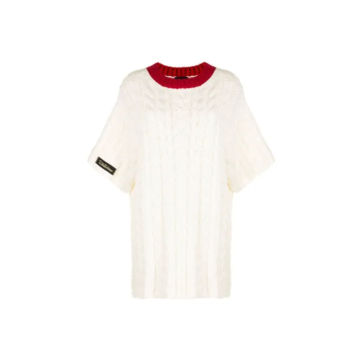 WE11DONE SS21 Sweater Unisex Red White-0