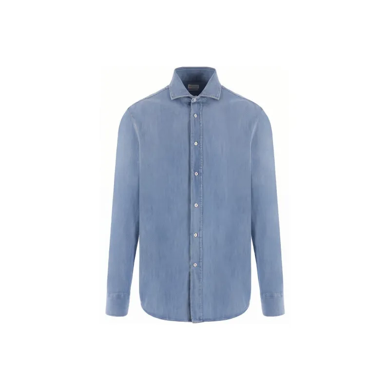 Brunello Cucinelli Long Sleeved Denim Shirt-0