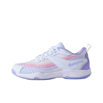 KUMPOO Cushioning, Breathable, Supportive Low Top Badminton Shoes Unisex White Purple Pink