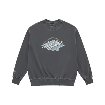 MLB MLB Preppy Style Collection Boston Red Sox SS25 Crewneck Sweatshirt Unisex Dark Charcoal Gray