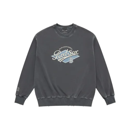MLB Preppy Style Collection Boston Red Sox SS25 Crewneck Sweatshirt Unisex Dark Charcoal Gray