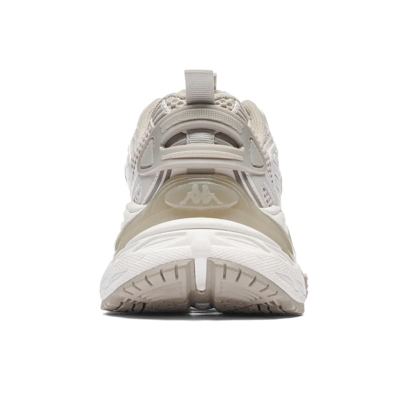 Kappa Back to Back Slip Resistant And Breathable Low Top Chunky Sneakers Unisex White Brown-4