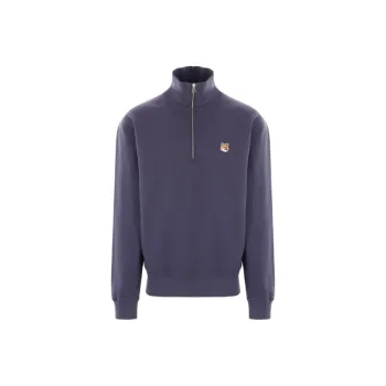 Maison Kitsune Fox Head Patch Half Zip Sweatshirt