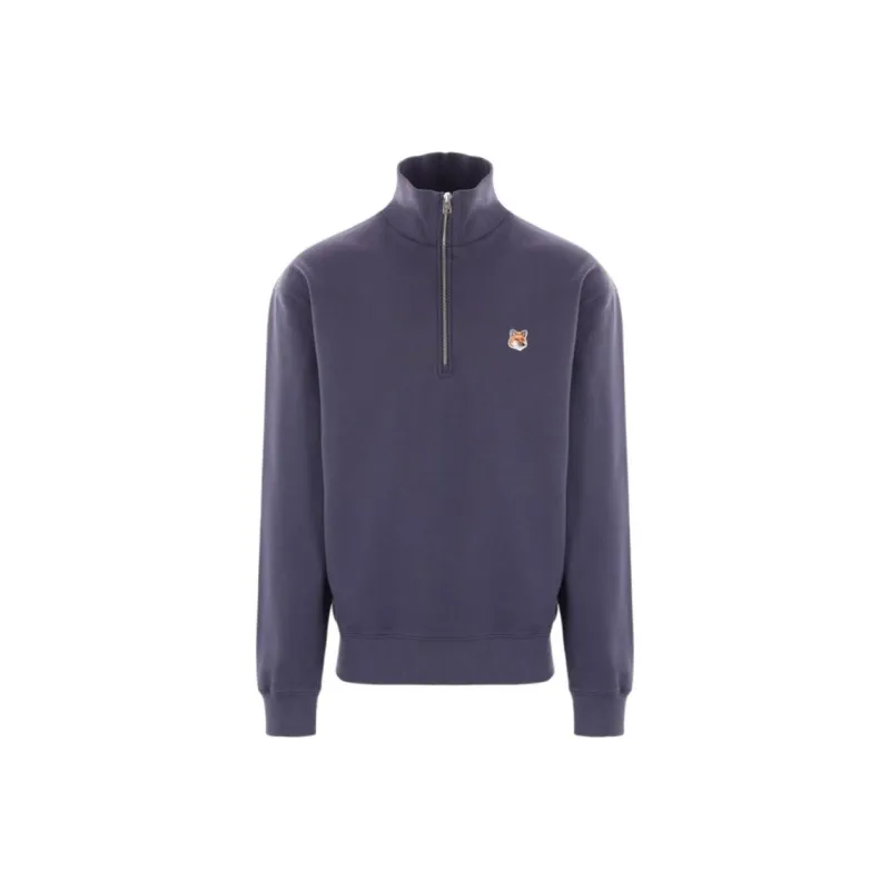 Maison Kitsune Fox Head Patch Half Zip Sweatshirt-0
