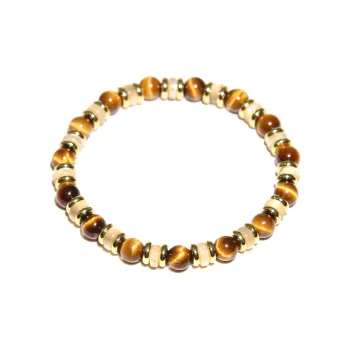 DRAGON LI Yellow Tiger's Eye Stone Bracelets Unisex
