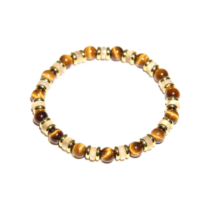 DRAGON LI Yellow Tiger's Eye Stone Bracelets Unisex-0