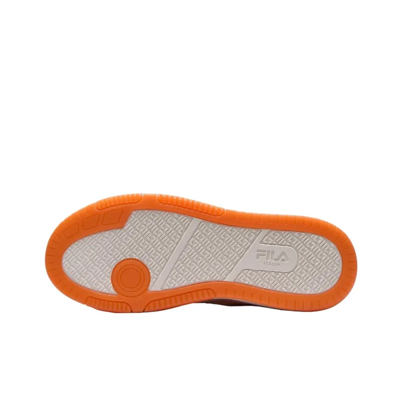 FILA FUSION BANK III Anti Slip Wear Resistant Low Top Skateboard Shoes Men's White Orange-6