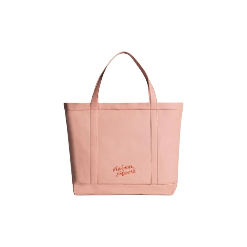 Maison Kitsune Fabric Tote Bag, Shopping Bag, Handbag Medium Size Women's Ceramic Enamel Pink-1