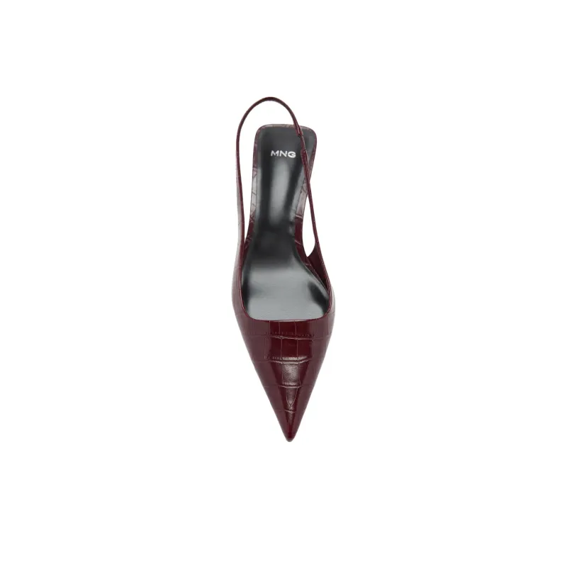 MANGO Party Slim Heel High Heels 5cm Women's Burgundy-2