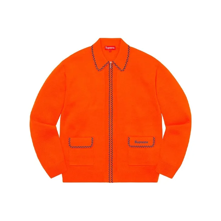 Supreme Checkerboard Zip Up Sweater-1