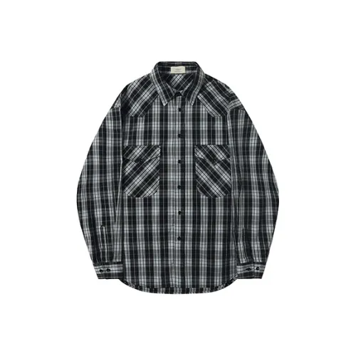 Evi Stub Shirt Men's Dark Blueberry Gray Plaid