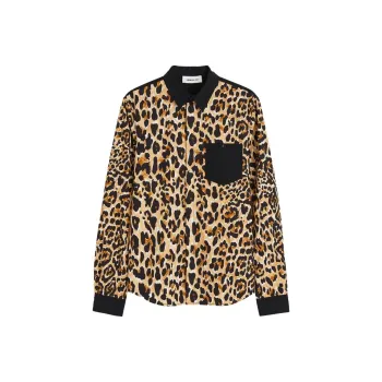 H&M Leopard Print Shirt Mens
