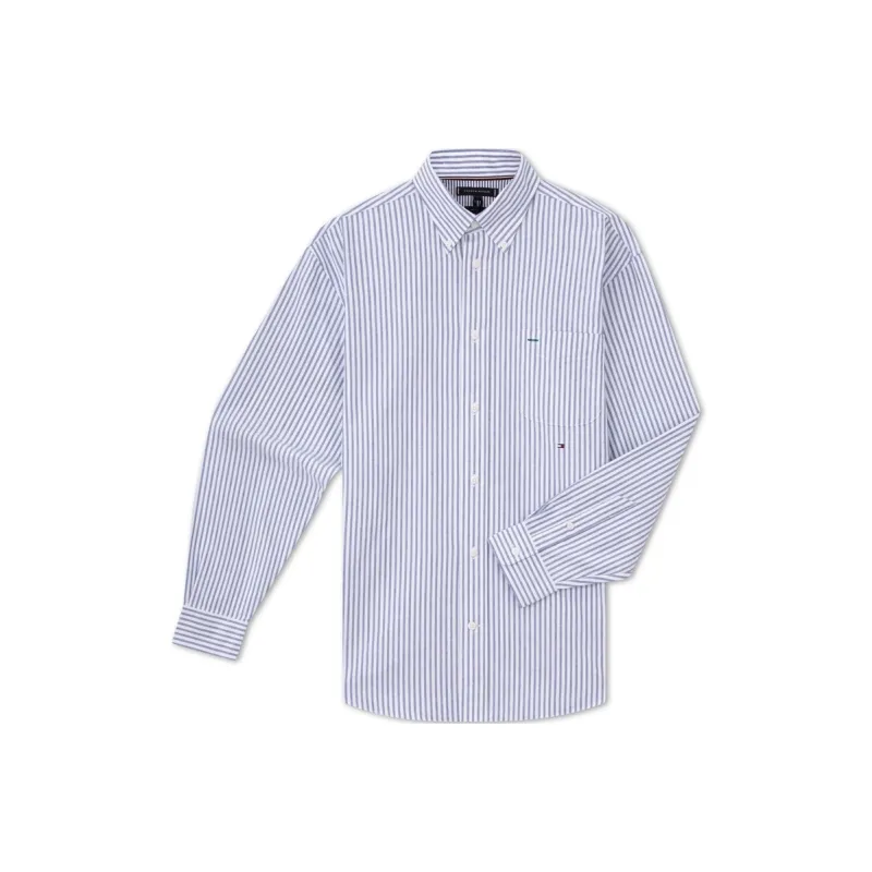 Tommy Hilfiger Shirts Men Blue White Stripes 0A4-0