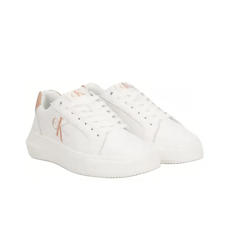 CKJ CALVIN KLEIN JEANS Low Top Skateboard Shoes Women's White-2