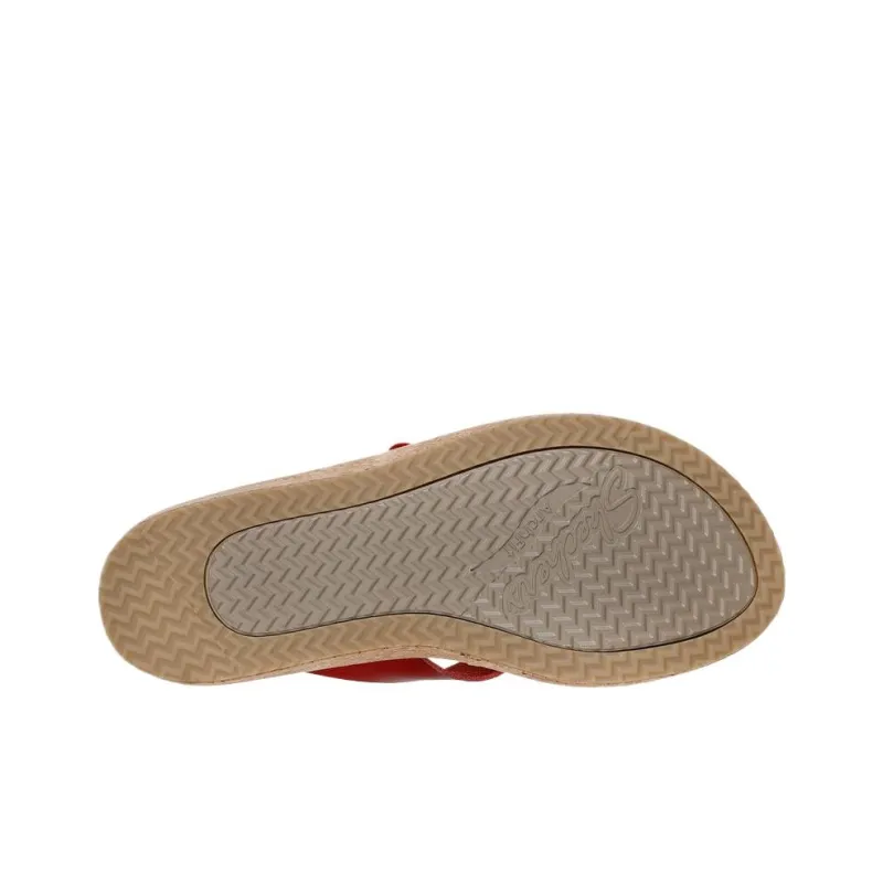 Skechers ARCH FIT BEVERLEE Abrasion Resistant Flip Flops Women's Red-5