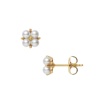 MIKIMOTO Akoya Pearl Stud Earrings Women's Gold