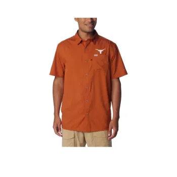 Columbia Collegiate PFG Slack Tide™ Camp- Texas Shirt Men's Orange Red