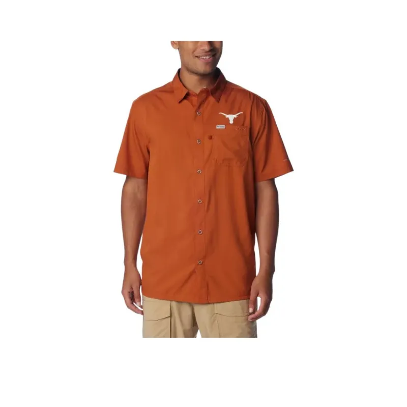 Columbia Collegiate PFG Slack Tide™ Camp- Texas Shirt Men's Orange Red-0