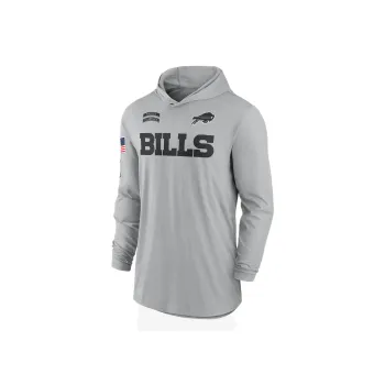 Nike Buffalo Bills Salute To Service Edge Mascot Lockup Men's Nike Dri FIT Nfl Long Sleeve Hooded Top