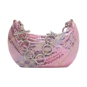 Burberry Metal Mesh Handbag, Shoulder Bag Mini Women's Pink