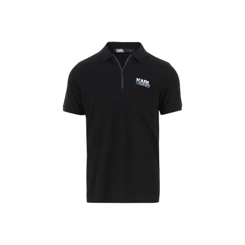 KARL LAGERFELD Polo Shirt Men's Black