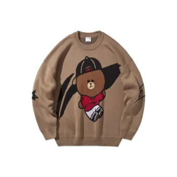 Line Friends X LINING Sweaters Unisex Dark Brown