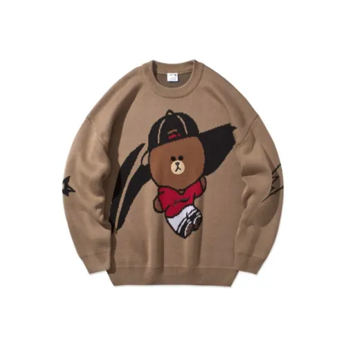 Line Friends X LINING Sweaters Unisex Dark Brown