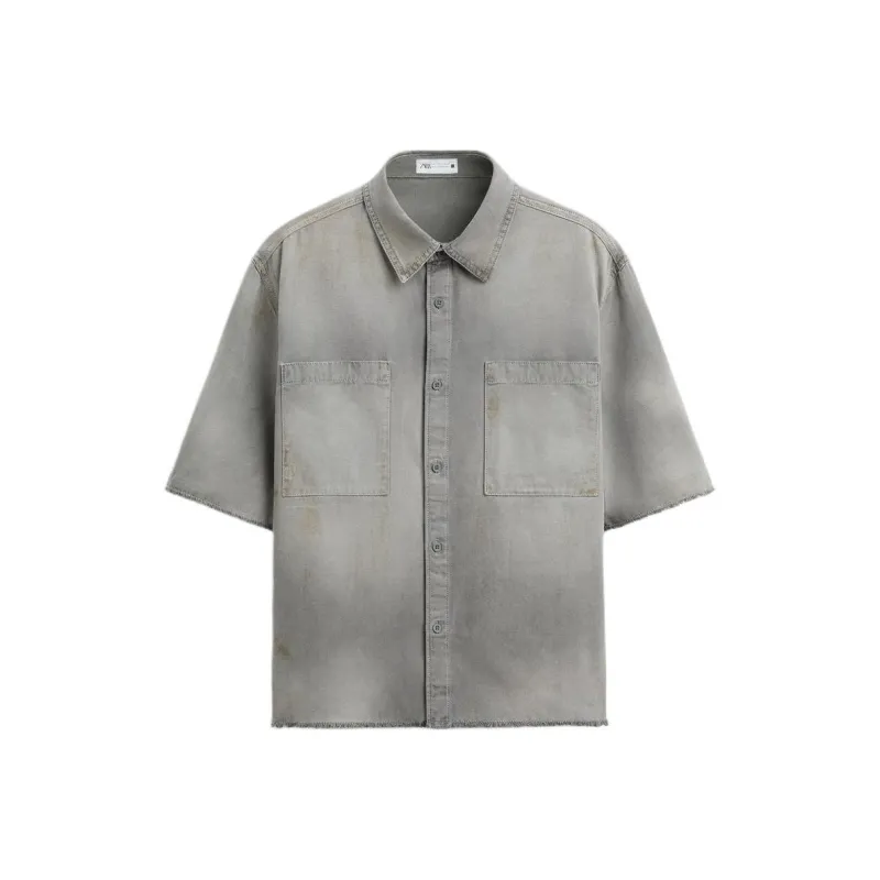 ZARA Shirts Men Dark Gray-0