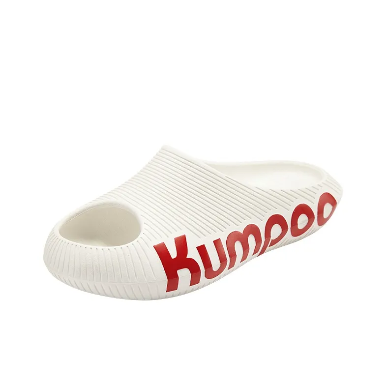 KUMPOO Abrasion Resistant Antibacterial Slide Slippers Unisex White-2