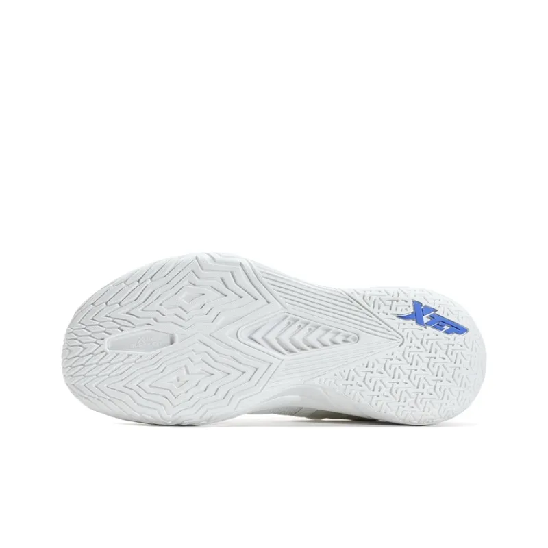 XTEP Spirit 3 Cushioning Coverage Abrasion Resistant Slip Resistant Low Top Basketball Shoes Men's White Blue-5